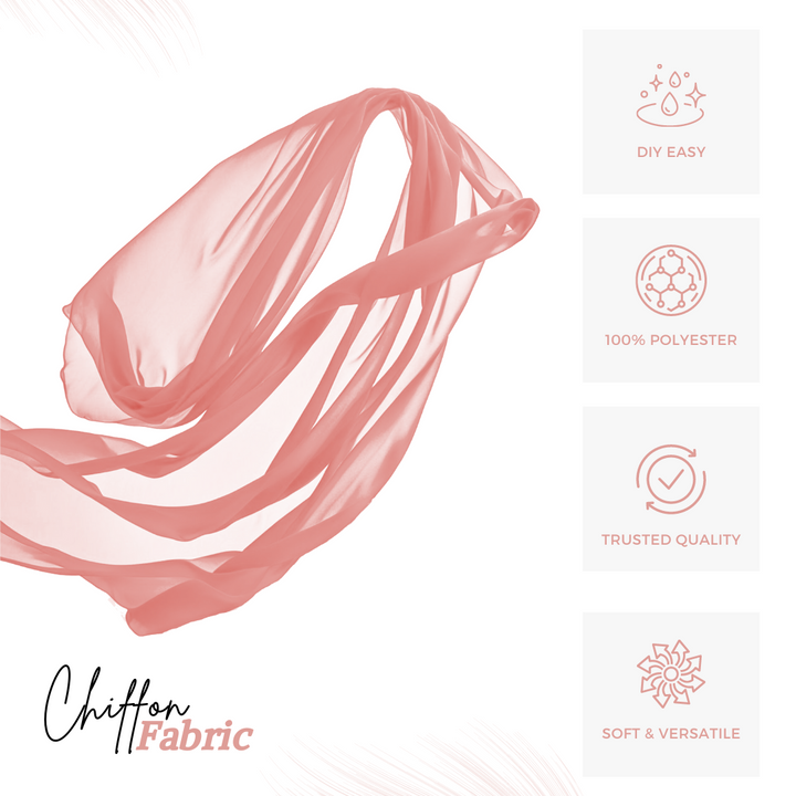 Chiffon Fabric by the Yard – Blush 60” Wide Soft Lightweight Polyester