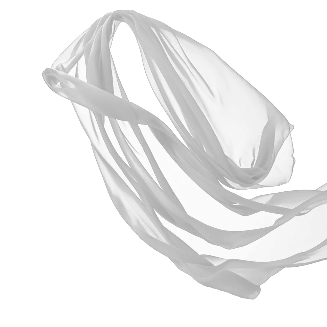 Chiffon Fabric by the Yard – Silver 60” Soft, Lightweight Polyester