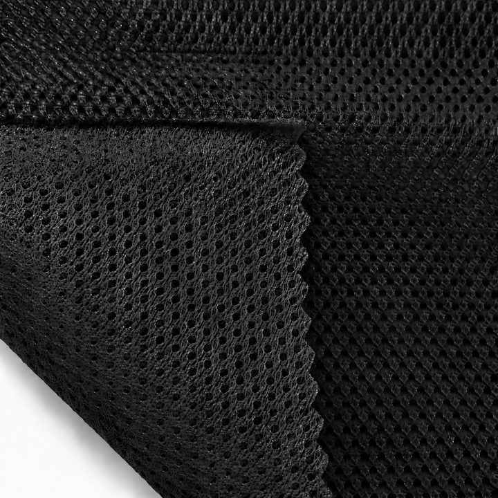 Tejido de micromalla 100 % poliéster, 152 cm de ancho, color negro