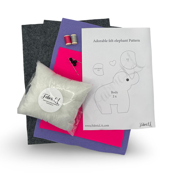 DIY Felt Elephant Craft Kit | Easy Beginner Sewing Project | Educational Toy | Ages 9 & Up