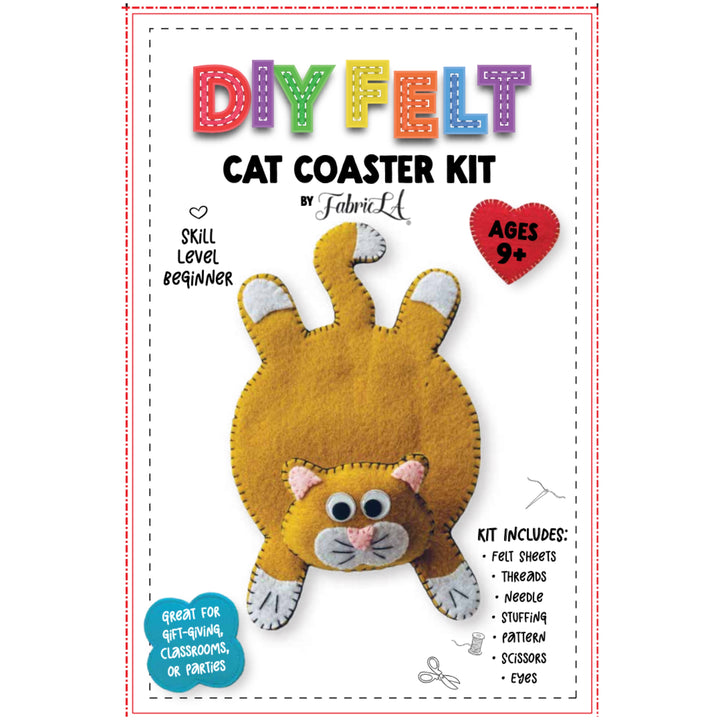 Stitch. Smile. Create. DIY Felt Cat Coaster Kit by FabricLA