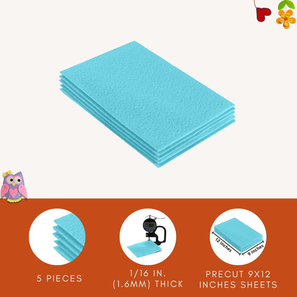 Acrylic Felt 9"X12" Sheet Packs | Baby Blue - FabricLA.com