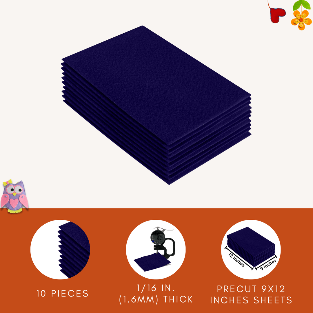 Acrylic Felt 9"X12" Sheet Packs | Navy Blue - FabricLA.com