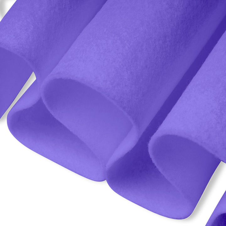 Close-up of purple felt fabric on a white background