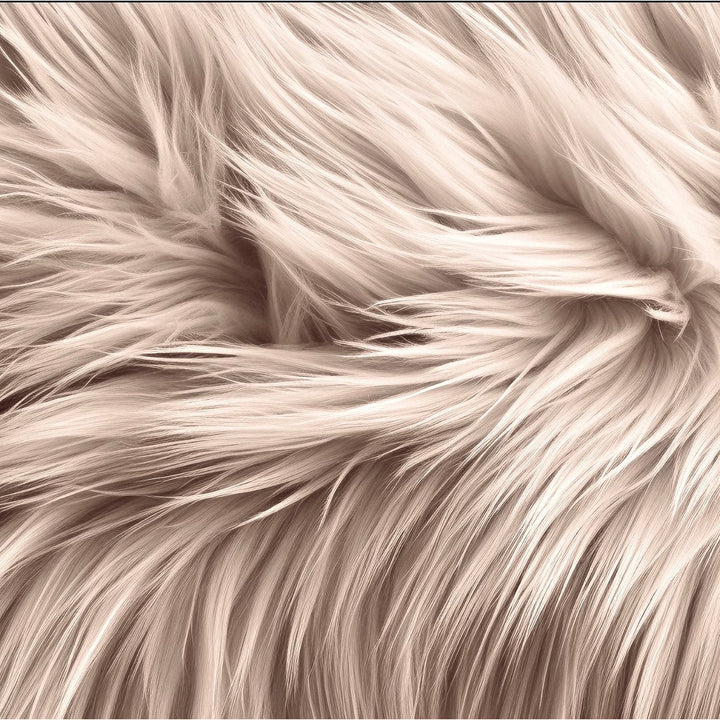 Round Shaggy Faux Fur Fabric - 40 inches Diameter - Circular Fluffy Faux Fur for Home Decor