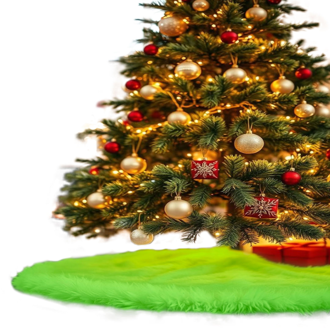 Premium Faux Fur Christmas Tree Skirt - 36 Inch | Luxurious Holiday Decorations