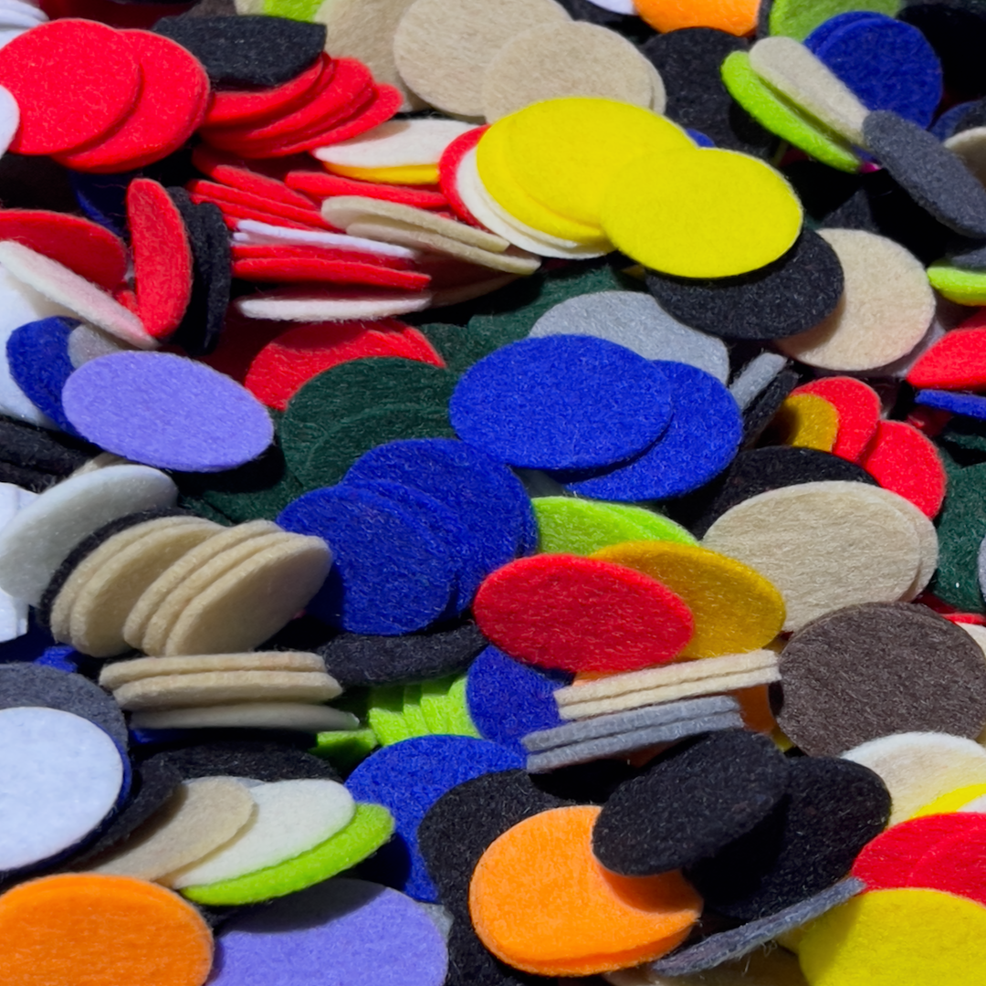 FabricLA 1 Inch Craft Felt Circles - Choose Color or Mixed Colors - 100 or 200 Pack - Precut Felt Dots for DIY Crafts, Classroom Projects & Decorations