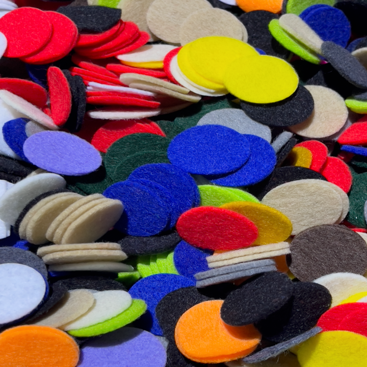 FabricLA 1 Inch Craft Felt Circles - Choose Color or Mixed Colors - 100 or 200 Pack - Precut Felt Dots for DIY Crafts, Classroom Projects & Decorations