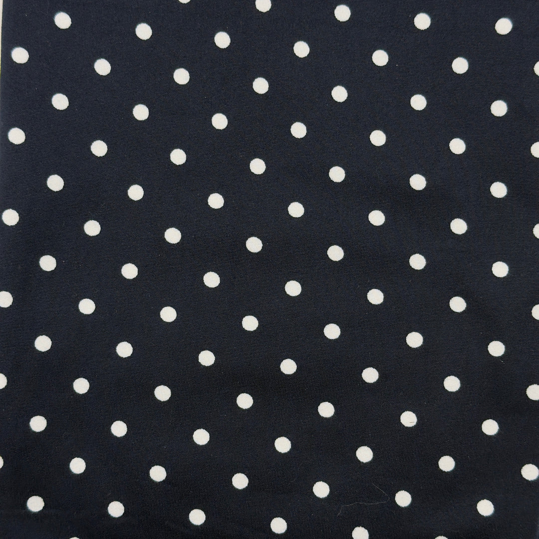 DTY Polka Dot Fabric – 60" Wide, Stretch Knit Fabric (Burgundy & Navy)