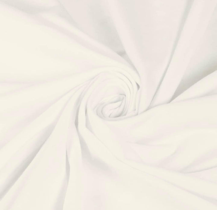 White PFD Organic jersey fabric with folds on a white background