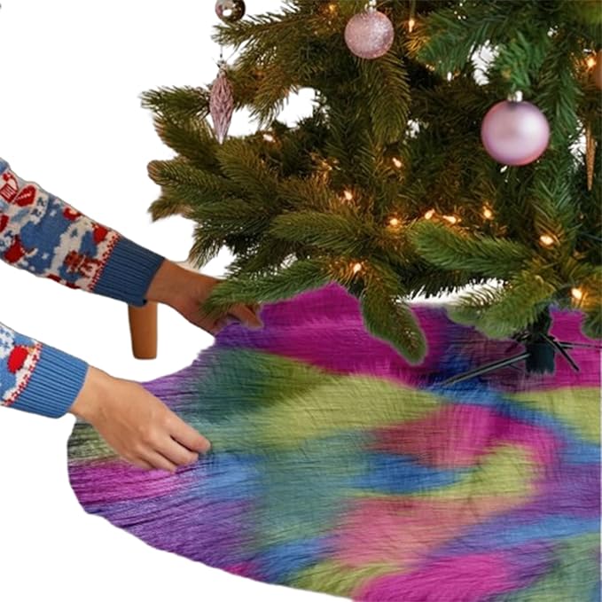 Falda de árbol de Navidad de piel sintética de primera calidad - 60 pulgadas | Decoraciones navideñas de lujo