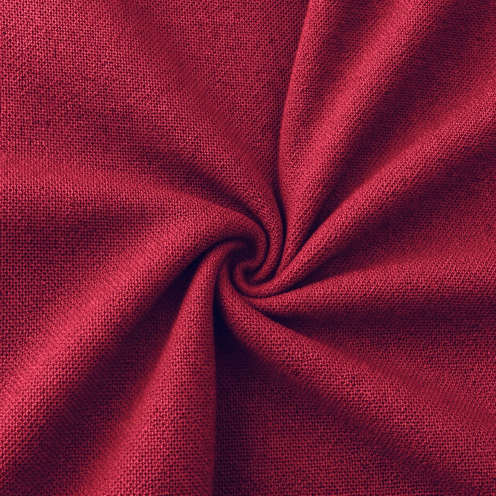 Rayon Challis Fabric by the Yard in rich red color, showcasing its soft and drapey texture for sewing projects.