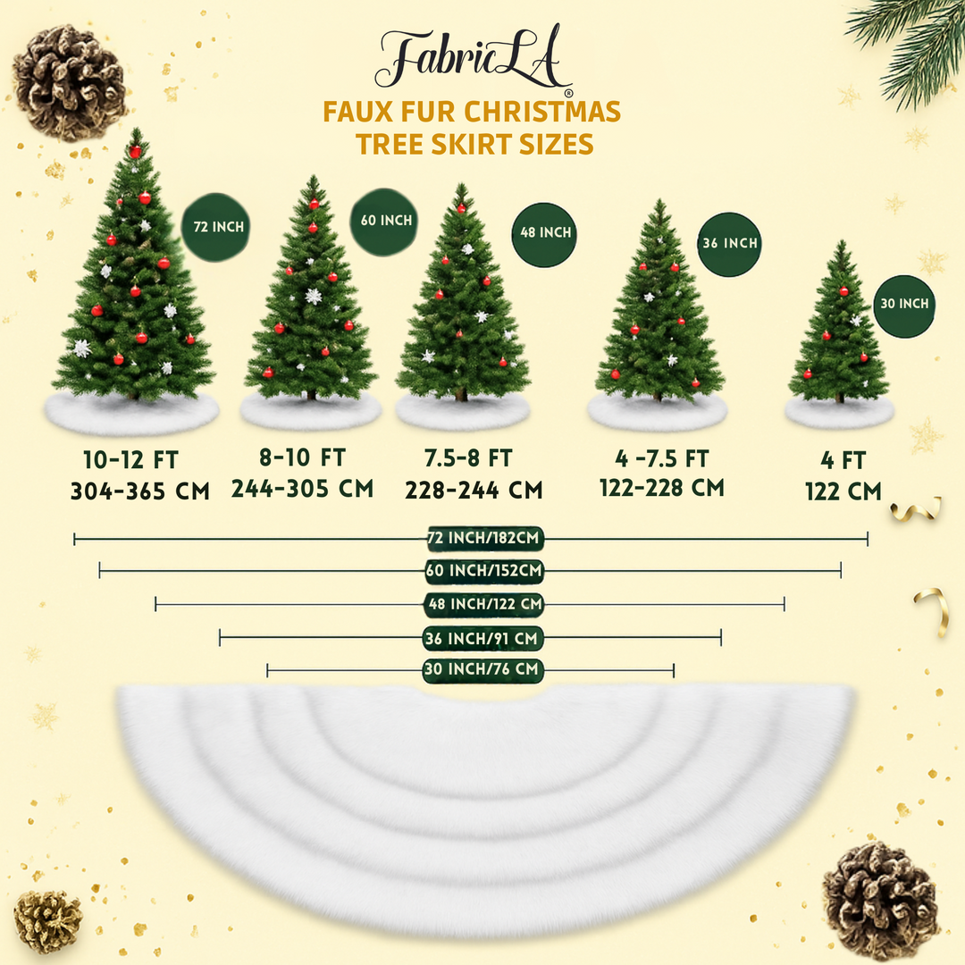 Premium Faux Fur Christmas Tree Skirt - 36 Inch | Luxurious Holiday Decorations