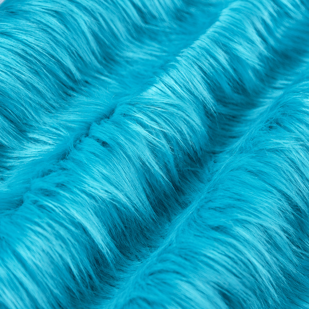 Turquoise faux fur strip