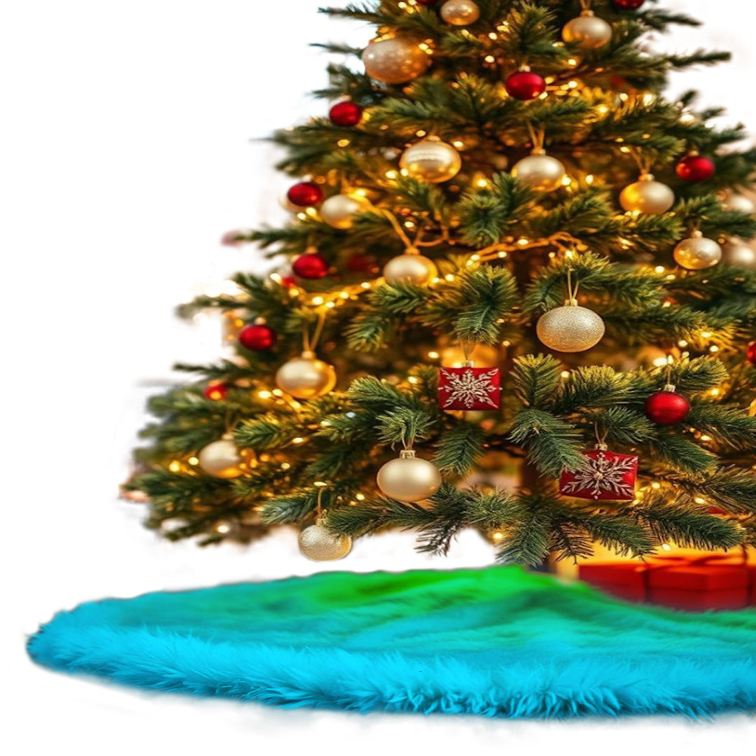 Premium Faux Fur Christmas Tree Skirt - 36 Inch | Luxurious Holiday Decorations