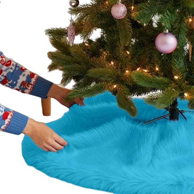 Falda de árbol de Navidad de piel sintética de primera calidad - 60 pulgadas | Decoraciones navideñas de lujo
