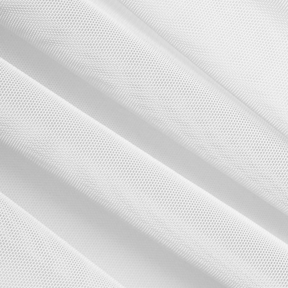 Nylon Spandex Performance Power Mesh Fabric | White - FabricLA.com