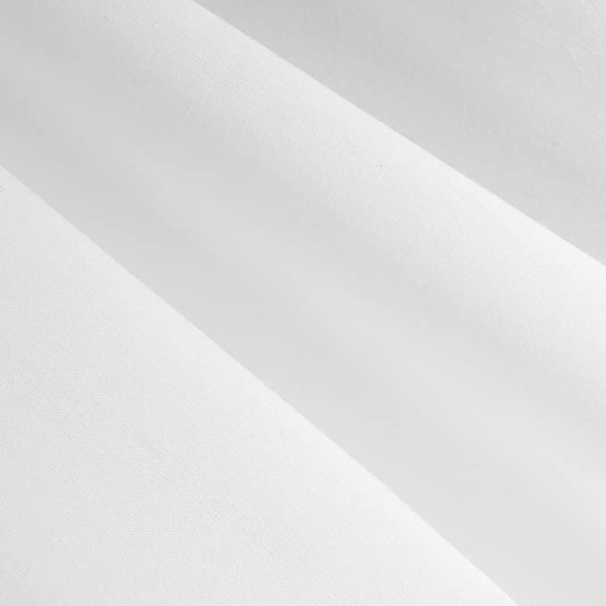 FabricLA 100% Woven Cotton Poplin Fabric - 57/58" Inch Wide by The Yard (4 OZ) - Use for Skirts, Shirts, Dresses, Blouses - White - FabricLA.com