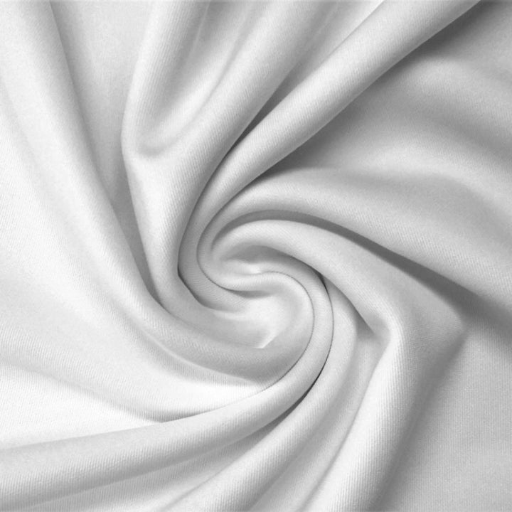 Athletic Double Knit fabric in White, sold by the yard