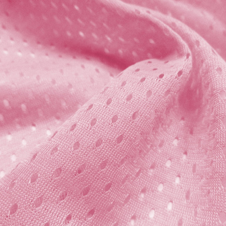Football Mesh fabric in Pink, 100% polyester, sold by the yard