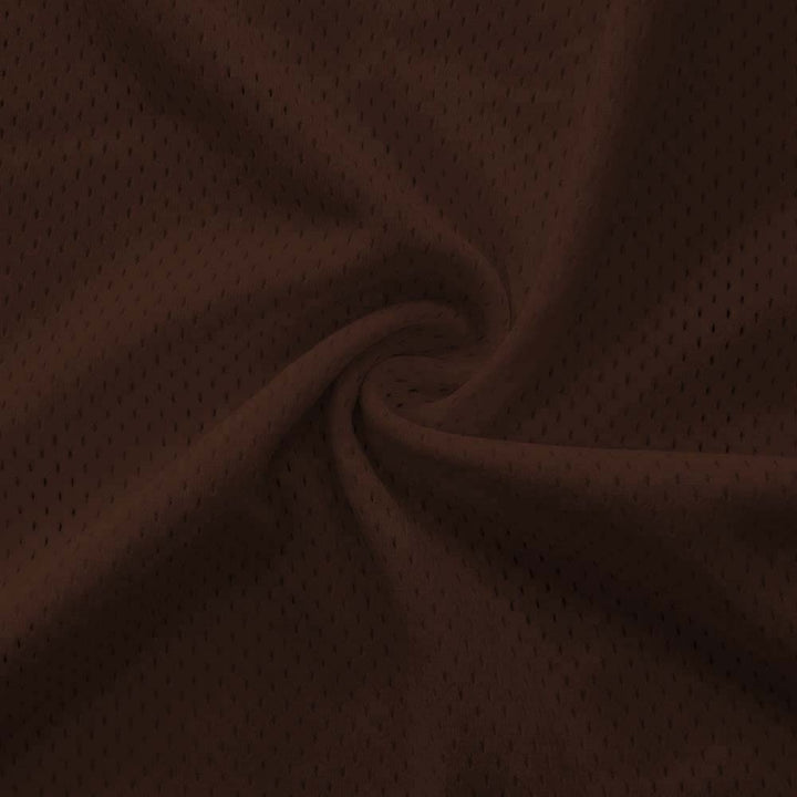 Athletic Pro Mesh Jersey fabric in Brown, sold by the yard