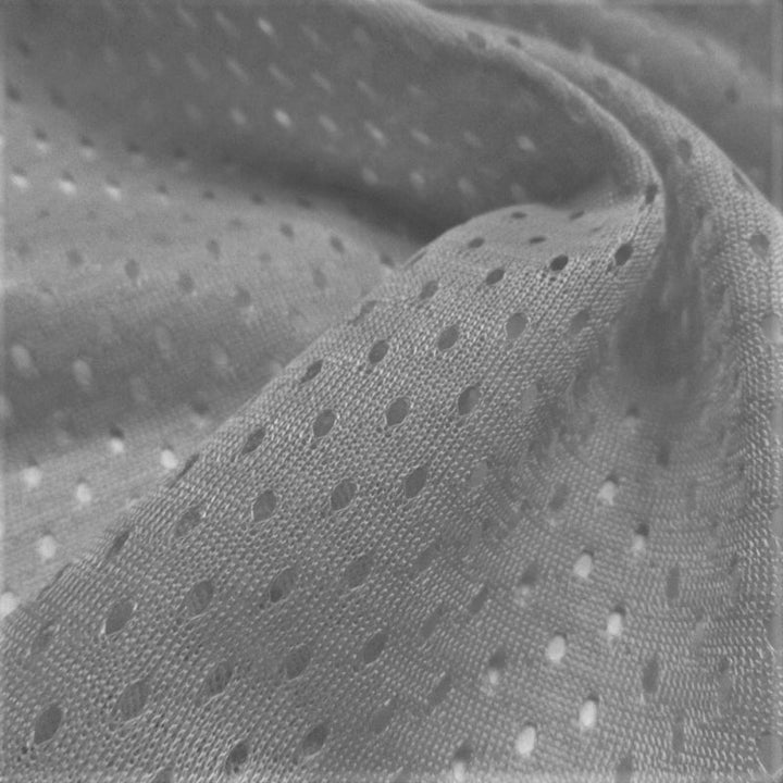 Football Mesh fabric in Silver, 100% polyester, sold by the yard