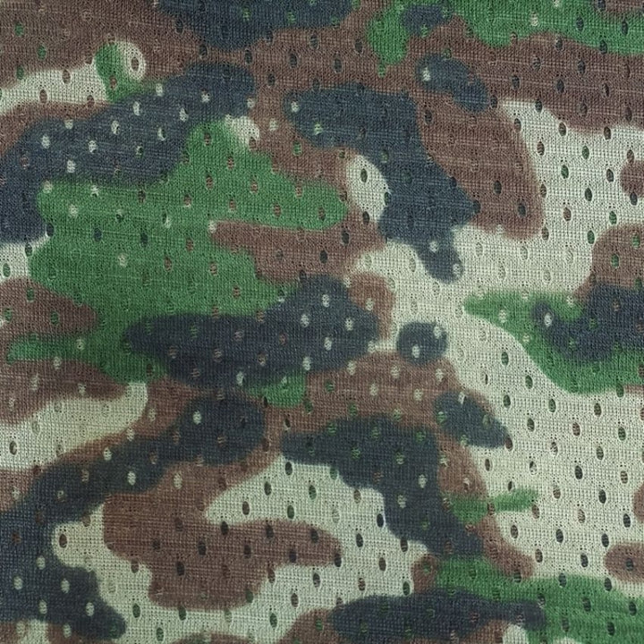 Camouflage Football Mesh fabric in Brown, sold by the yard