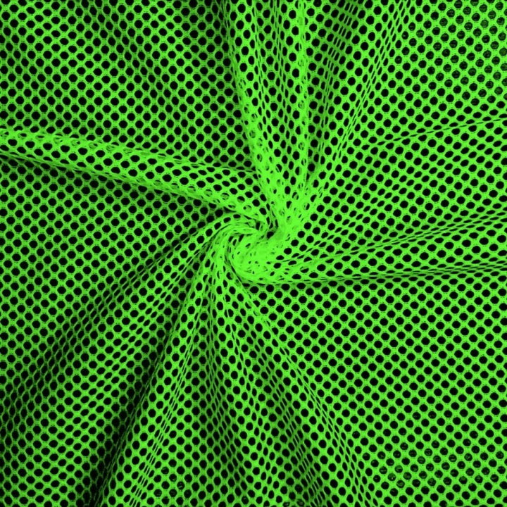 Athletic King Mesh fabric in Neon Green, sold by the yard