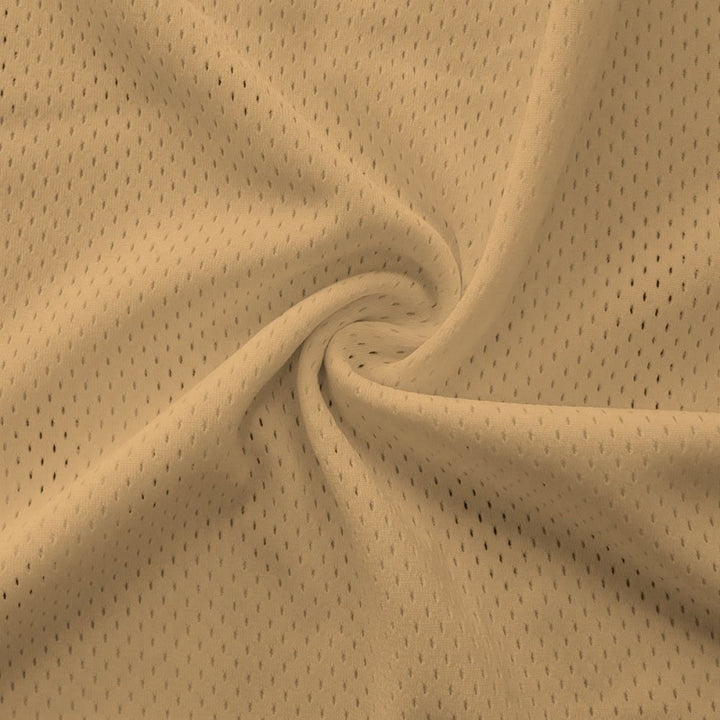 Athletic Pro Mesh Jersey fabric in Vegas Gold, sold by the yard