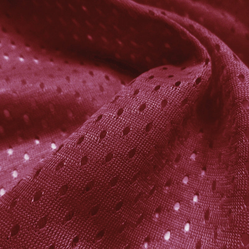 Football Mesh fabric in Cardinal, 100% polyester, sold by the yard