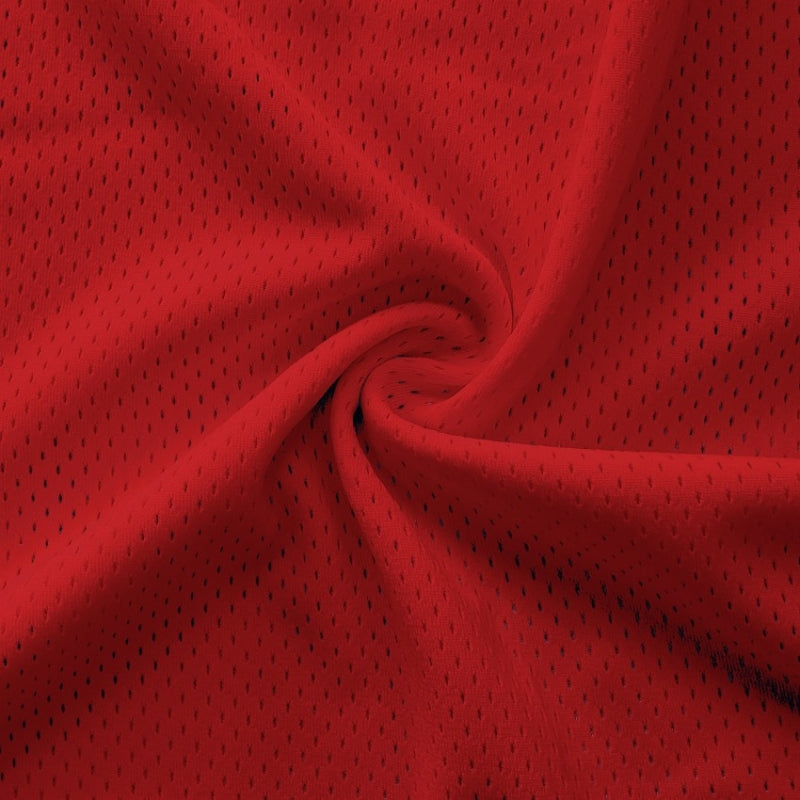 Athletic Pro Mesh Jersey fabric in Red, sold by the yard