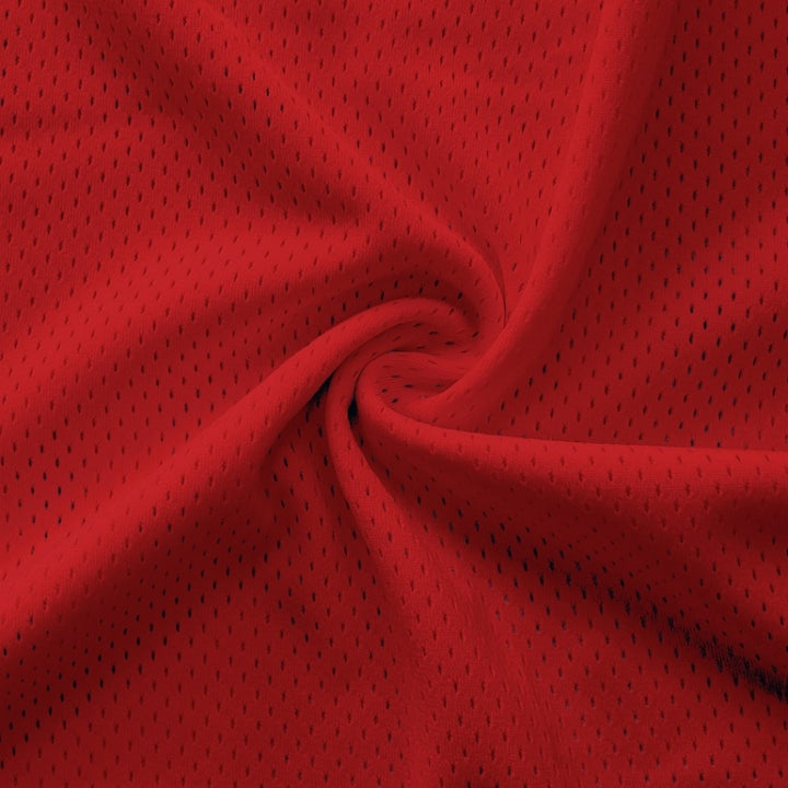 Athletic Pro Mesh Jersey fabric in Red, sold by the yard