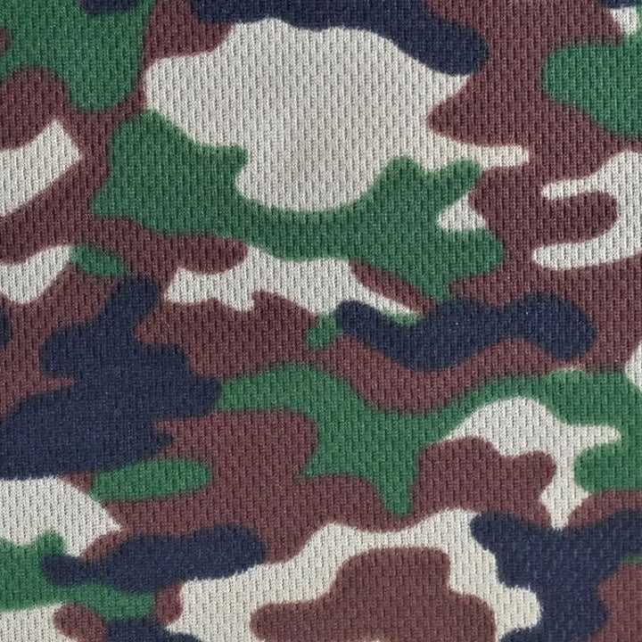 Camouflage Dimple Mesh fabric in Brown, sold by the yard