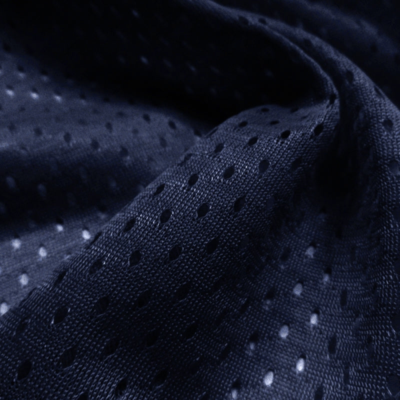Football Mesh fabric in Navy, 100% polyester, sold by the yard