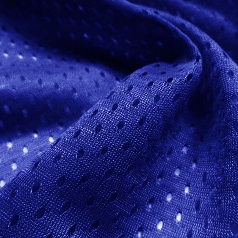 Football Mesh fabric in Royal, 100% polyester, sold by the yard