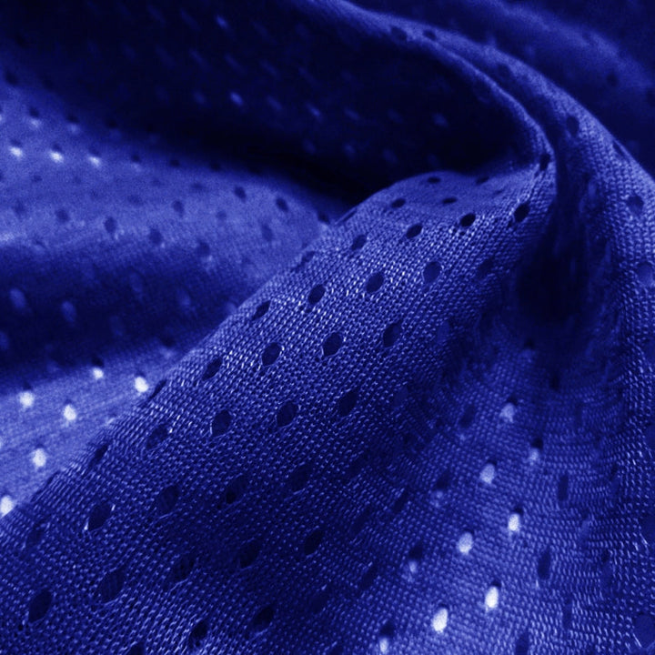 Football Mesh fabric in Royal, 100% polyester, sold by the yard