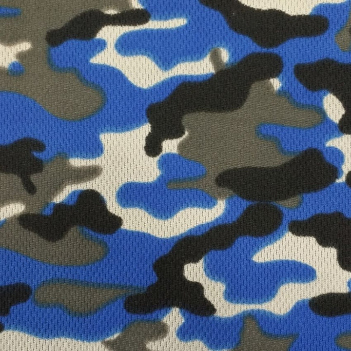 Camouflage Dimple Mesh fabric in Royal, sold by the yard