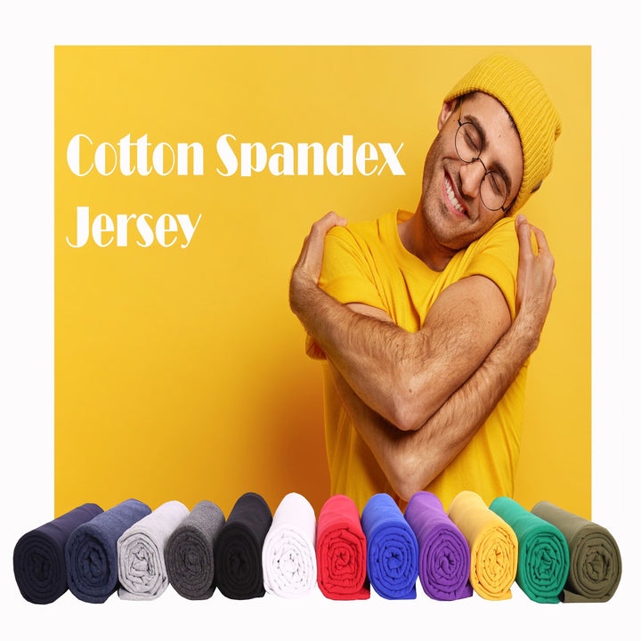 Soft cotton spandex jersey fabric t-shirt and rolls of solid colors