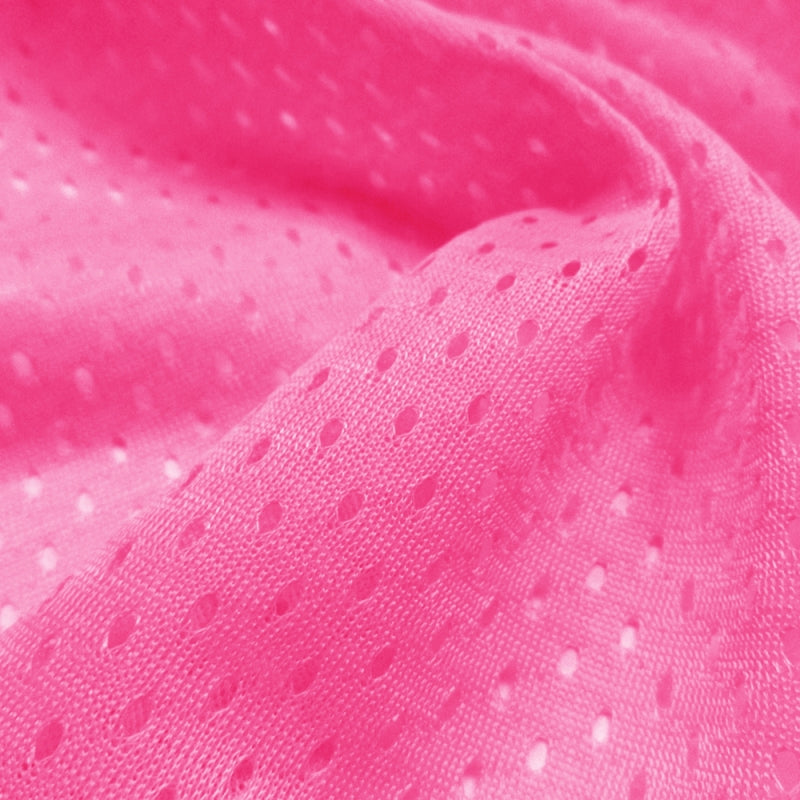 Football Mesh fabric in Hot Pink, 100% polyester, sold by the yard