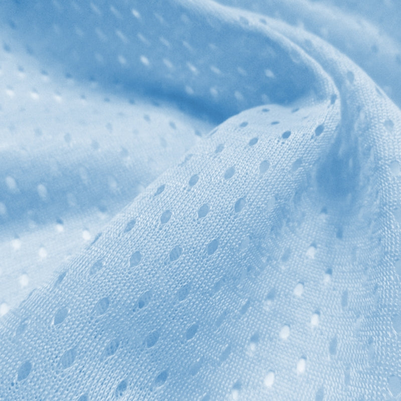 Football Mesh fabric in Sky Blue, 100% polyester, sold by the yard