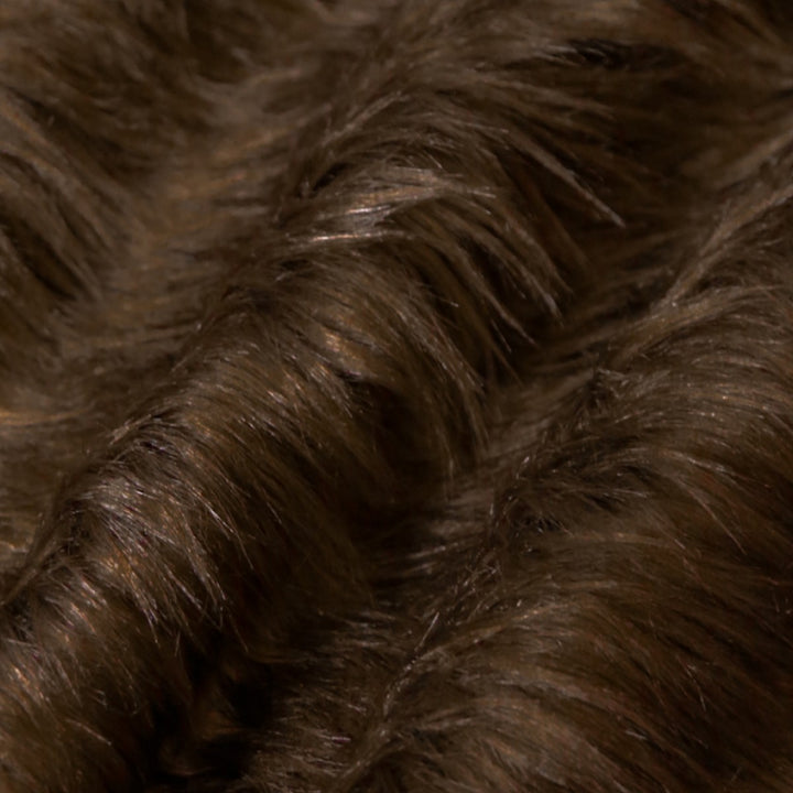 Dark brown shaggy faux fur – long pile