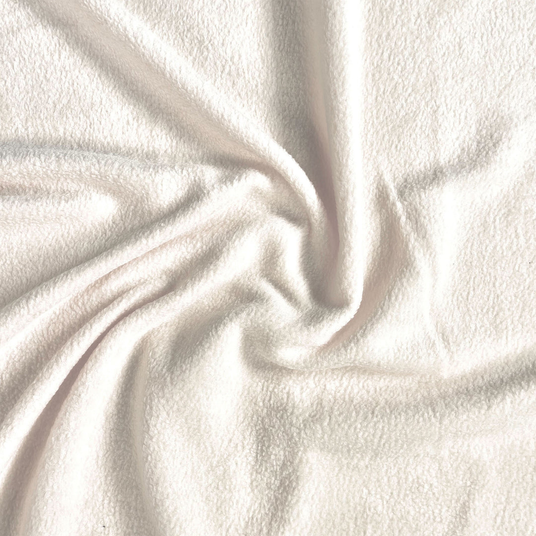 Anti-pill polar fleece fabric by the yard in ivory – 60 inch wide