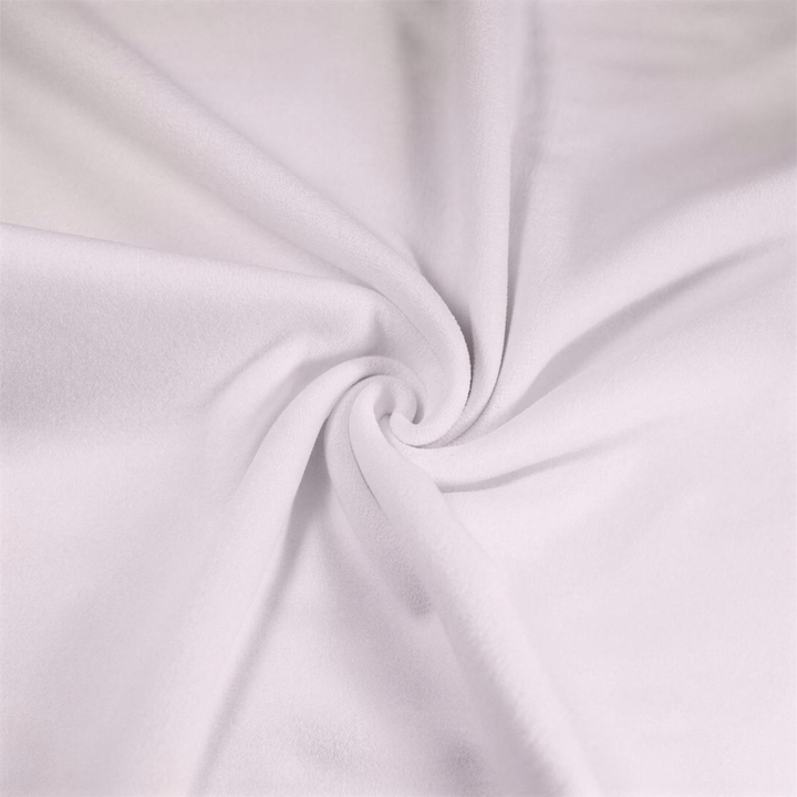 White poly cotton sweatshirt fleece fabric