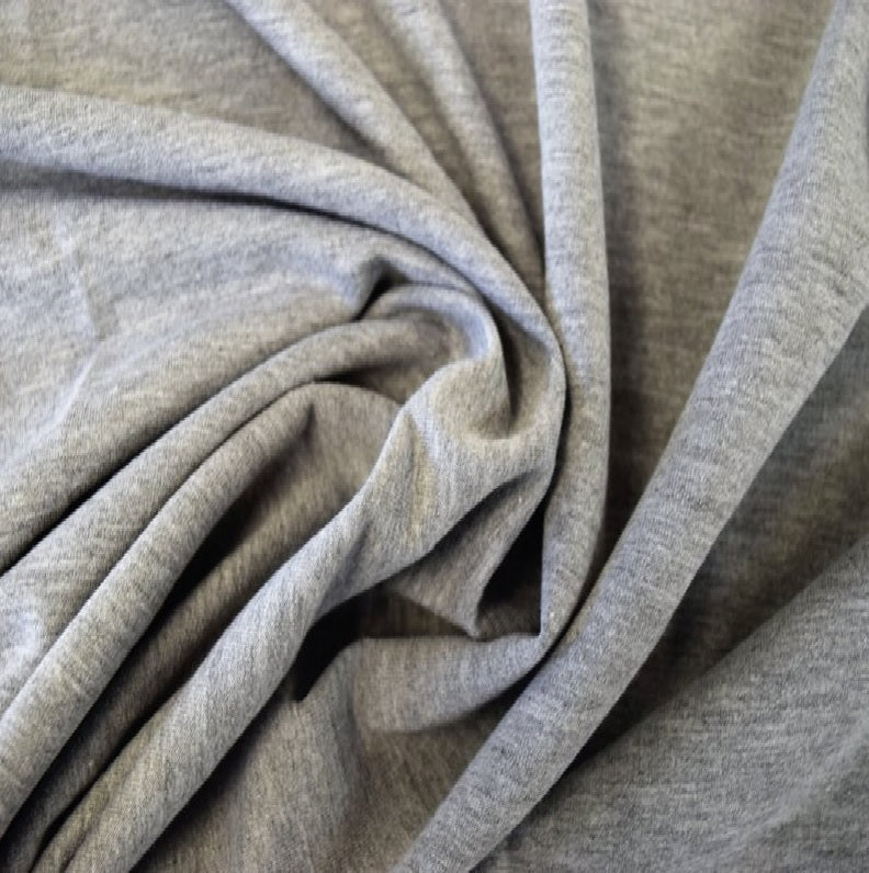 Cotton Spandex Stretch French Terry Fabric | Heather Gray - FabricLA.com