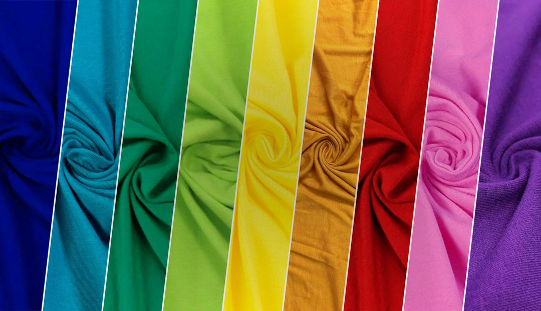 Cotton spandex jersey fabric swatch colors - FabricLA