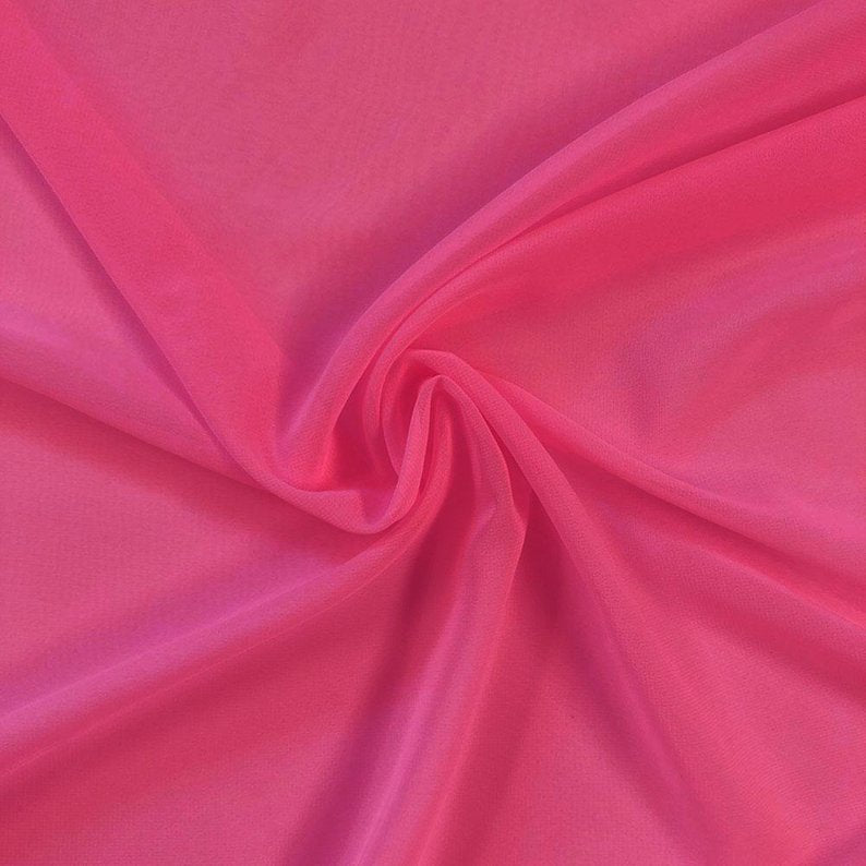 FabricLA Hi Multi Chiffon Fabric | Bubble Gum - FabricLA.com