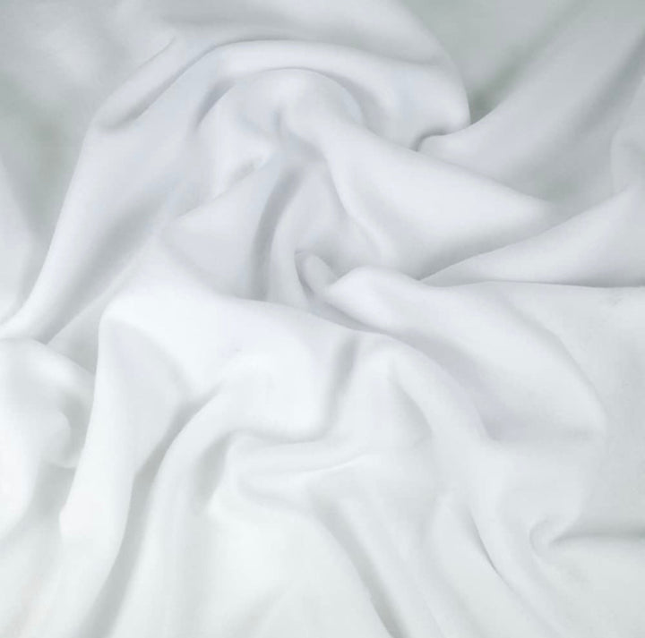 Premium white 70 inch sweatshirt fleece swatch