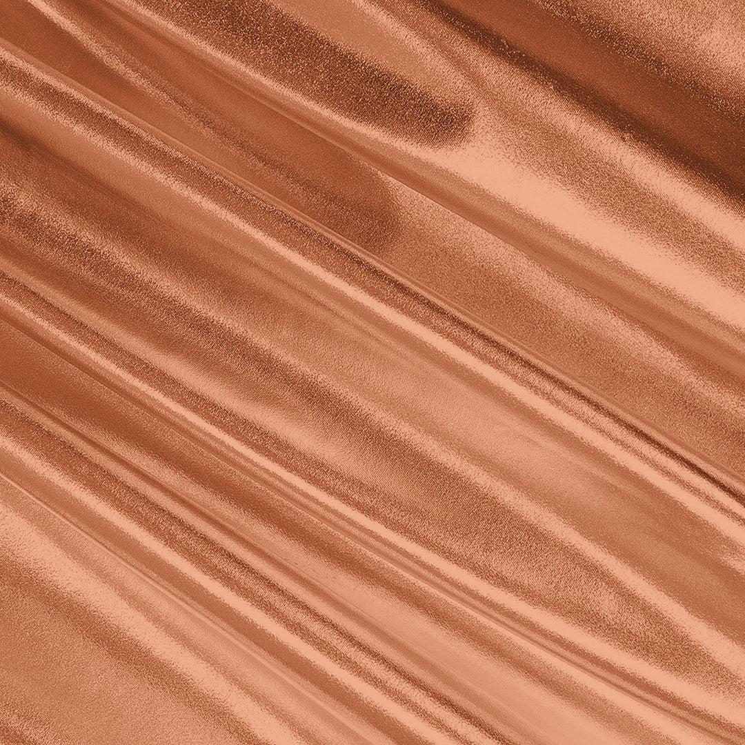 Copper metallic foil spandex fabric
