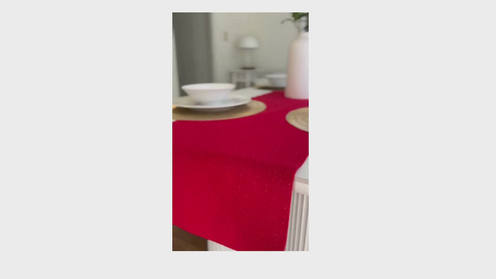 Sparkling Glitter Felt Table Runner Various Colors | FabricLA