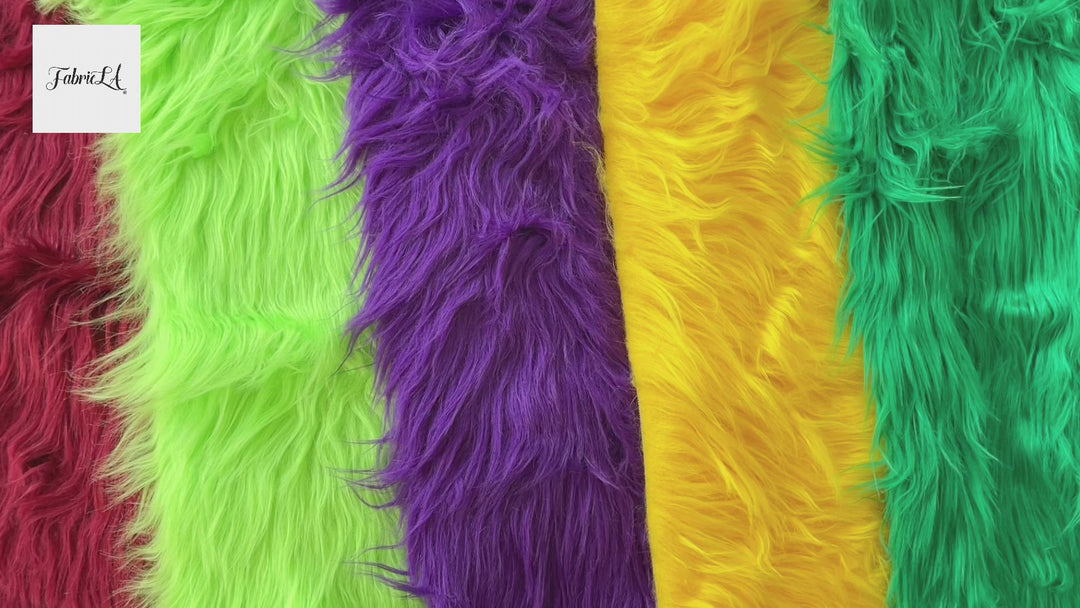 Faux Fur Fabric by the Yard – Shaggy Plush Long Pile, 60" Wide